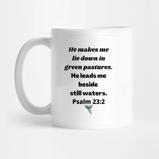 Psalms 23:3 Pastures Water Bible Verse (White) by AtlanticFossils